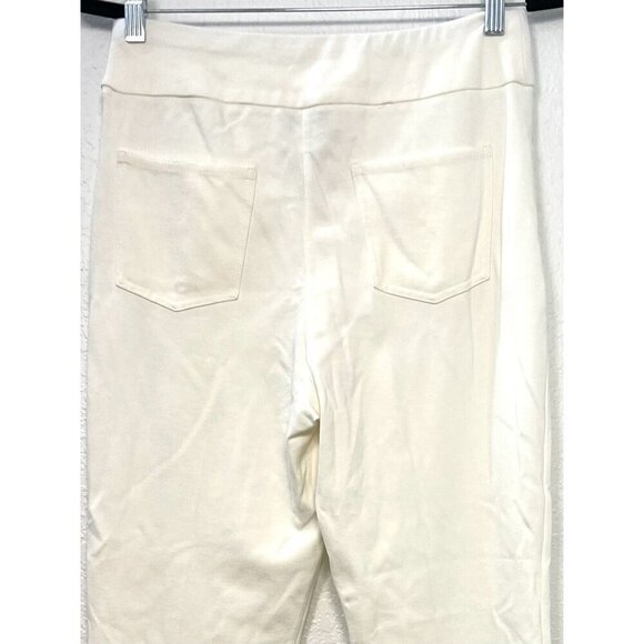 DRAPER'S & DAMON'S Womens SMALL Winter White Pull-On Stretch Knit Career PANTS - Picture 4 of 6